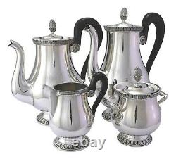 CHRISTOFLE Silver Plate MALMAISON Pattern 4 Piece Tea & Coffee Set