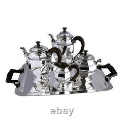 CHRISTOFLE Silver Plate MANSART Pattern 5 Piece Tea & Coffee Set