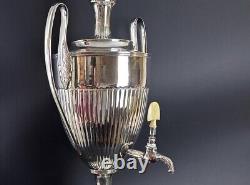 COFFEE URN Antique Neoclassical Silver Plate Tea Pot Hot Water Stunning Working