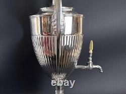 COFFEE URN Antique Neoclassical Silver Plate Tea Pot Hot Water Stunning Working