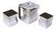 Cube Teapots Ltd Silver Plate Cunard / Shipping The Cube 3 Piece Tea Set