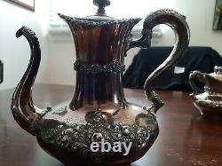 C. 1850s-1880s Meridan B. Company. Silver Plate Tea Pots And Sugar And Creamer