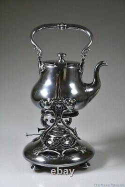 Ca. 1920s B. BOHRMANN Frankfurt German Silver Plate Gas Tea / Coffee Pot Warmer