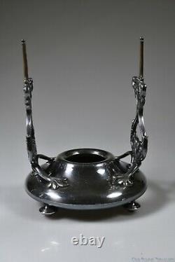 Ca. 1920s B. BOHRMANN Frankfurt German Silver Plate Gas Tea / Coffee Pot Warmer