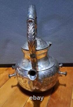 Canterberry Silver Plate Tilting Tea Pot with Burner