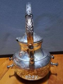 Canterberry Silver Plate Tilting Tea Pot with Burner