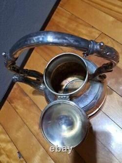 Canterberry Silver Plate Tilting Tea Pot with Burner