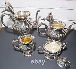 Chantilly by Gorham Silverplate 4 Piece Teapot & Coffee Service Set English Tea