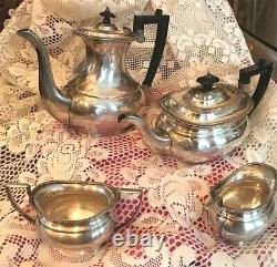 Cheltenham Tea Set Tea & Coffee Pot Sugar & Creamer Silver-plate Sheffield