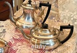 Cheltenham Tea Set Tea & Coffee Pot Sugar & Creamer Silver-plate Sheffield