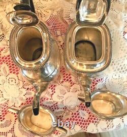 Cheltenham Tea Set Tea & Coffee Pot Sugar & Creamer Silver-plate Sheffield