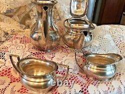 Cheltenham Tea Set Tea & Coffee Pot Sugar & Creamer Silver-plate Sheffield