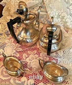 Cheltenham Tea Set Tea & Coffee Pot Sugar & Creamer Silver-plate Sheffield