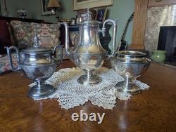 Cherished 1880 Three Piece Silver Plated Tea Set. Simpson Hall Miller Co