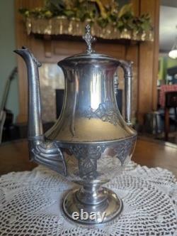 Cherished 1880 Three Piece Silver Plated Tea Set. Simpson Hall Miller Co