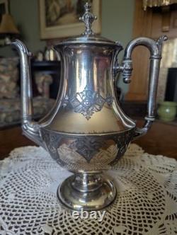 Cherished 1880 Three Piece Silver Plated Tea Set. Simpson Hall Miller Co