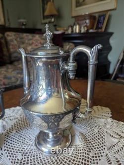 Cherished 1880 Three Piece Silver Plated Tea Set. Simpson Hall Miller Co