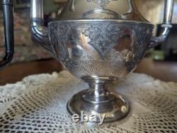 Cherished 1880 Three Piece Silver Plated Tea Set. Simpson Hall Miller Co