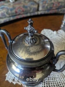 Cherished 1880 Three Piece Silver Plated Tea Set. Simpson Hall Miller Co