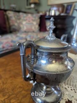 Cherished 1880 Three Piece Silver Plated Tea Set. Simpson Hall Miller Co
