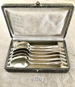 Christofle Albi Silver Plated Tea/coffee Spoons Set Of 6 Pcs In Gift Box