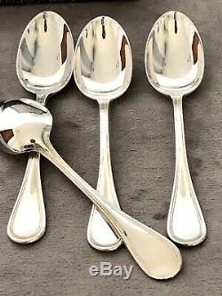 Christofle Albi Silver Plated Tea/coffee Spoons Set Of 6 Pcs In Gift Box
