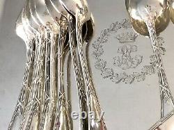 Christofle Antique Crossed Ribbons Silverplated Set Of 12 Tea/coffee Spoons