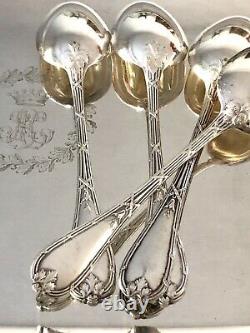 Christofle Antique Crossed Ribbons Silverplated Set Of 12 Tea/coffee Spoons