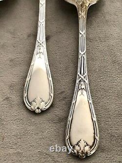 Christofle Antique Crossed Ribbons Silverplated Set Of 12 Tea/coffee Spoons