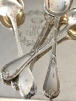 Christofle Antique Crossed Ribbons Silverplated Set Of 12 Tea/coffee Spoons