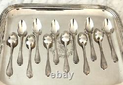 Christofle Antique Empire Malmaison Silverplated Tea/coffee Spoons Set Of 12 Pcs