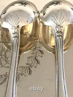 Christofle Antique Empire Malmaison Silverplated Tea/coffee Spoons Set Of 12 Pcs