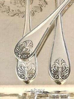 Christofle Antique Empire Malmaison Silverplated Tea/coffee Spoons Set Of 12 Pcs