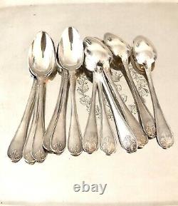 Christofle Antique Empire Malmaison Silverplated Tea/coffee Spoons Set Of 12 Pcs