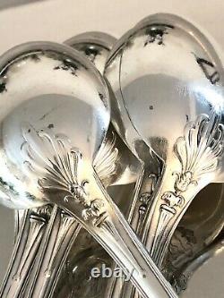 Christofle Antique Empire Malmaison Silverplated Tea/coffee Spoons Set Of 6 Pcs