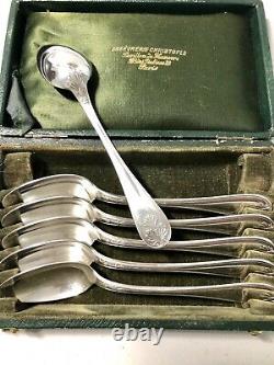 Christofle Antique Empire Malmaison Silverplated Tea/coffee Spoons Set Of 6 Pcs