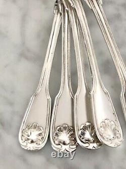 Christofle Antique Silver Plated Tea/dessert Spoons Set Of 12 Pcs In Gift Box