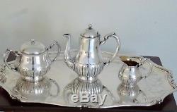 Christofle Antique Silverplated Art Nouveau Tea / Coffee Set 3 Pcs