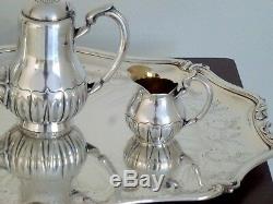 Christofle Antique Silverplated Art Nouveau Tea / Coffee Set 3 Pcs