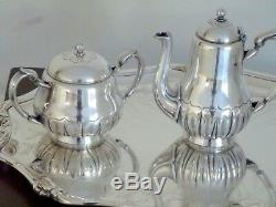 Christofle Antique Silverplated Art Nouveau Tea / Coffee Set 3 Pcs