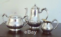 Christofle Antique Silverplated Art Nouveau Tea / Coffee Set 3 Pcs