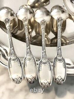 Christofle Antique Silverplated Delafosse Set 12 Tea Spoons Rare