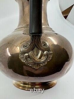 Christofle Antique silver plate coffee tea pot France wood handle