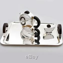 Christofle France Art Deco Christian Fjerdingstad Silver Plated Tea Pot Tray Set