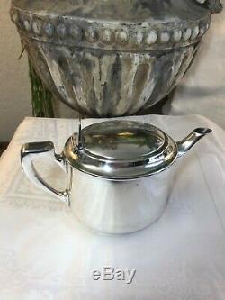 Christofle France Art Deco Hotel Silver Tea Set