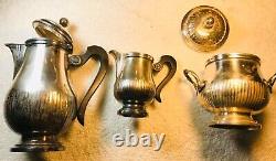 Christofle France Gallia Pattern 3 piece Silver Plate Coffee or Tea set