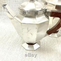 Christofle French Art Deco Silver Plated Tea Set Teapot Coffee Pot Bauhaus