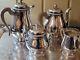 Christofle Gallia Gadroons Tea Set. France Shiny Silverplate 4 Pieces Great