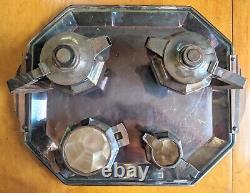 Christofle Gallia Silver Plate Tea Set Coffee 6118 6119 Art Deco Tray Wood Handl