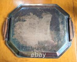Christofle Gallia Silver Plate Tea Set Coffee 6118 6119 Art Deco Tray Wood Handl